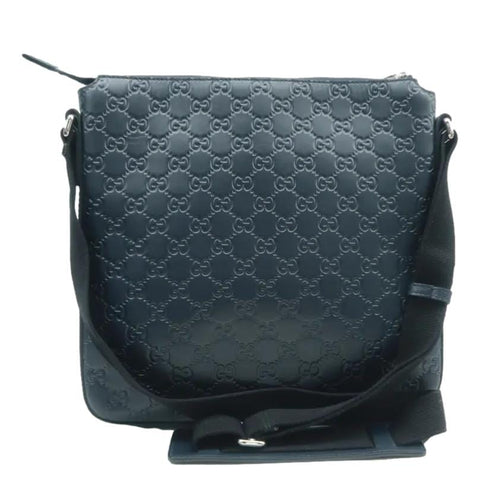 GUCCI Courrier Zip GG Leather Messenger Bag Blue 406408