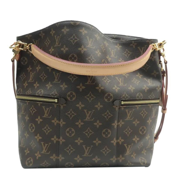 LOUIS VUITTON Melie Monogram Canvas Hobo Bag Brown