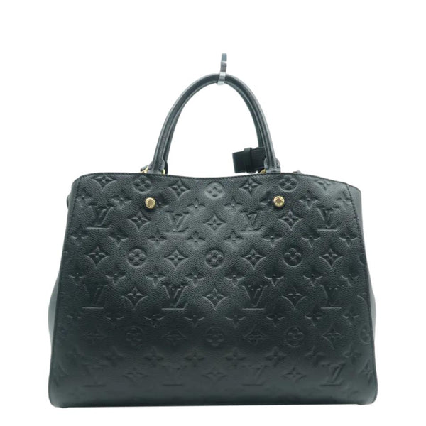LOUIS VUITTON Montaigne GM Empreinte Leather Shoulder Bag Black