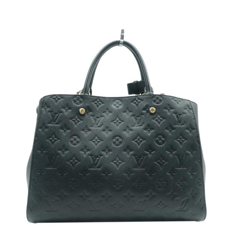 LOUIS VUITTON Montaigne GM Empreinte Leather Shoulder Bag Black