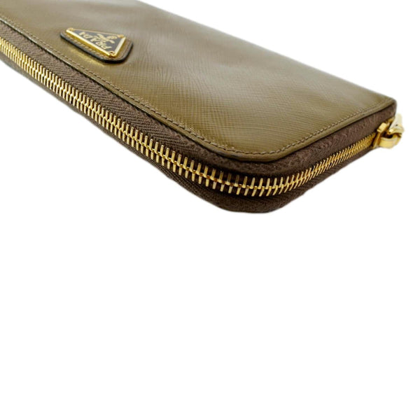 PRADA Saffiano Zip-Around Wallet Brown