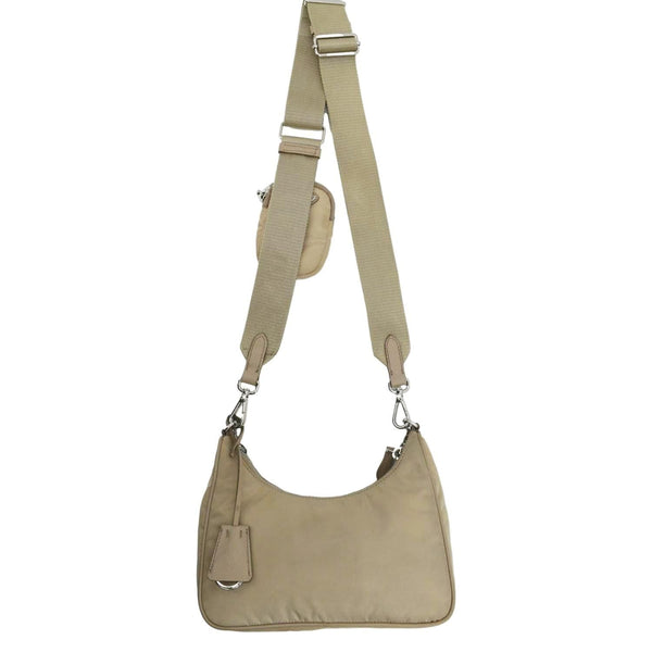 PRADA Re-Edition 2005 Re-Nylon Shoulder Bag Beige