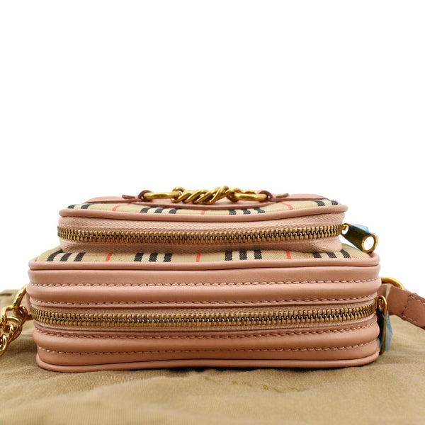 BURBERRY 1983 Knight Check Link Crossbody Camera Bag Light Pink