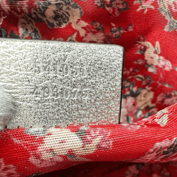 GUCCI GG Small Quilted Leather Shoulder Bag Metallic Silver 541051