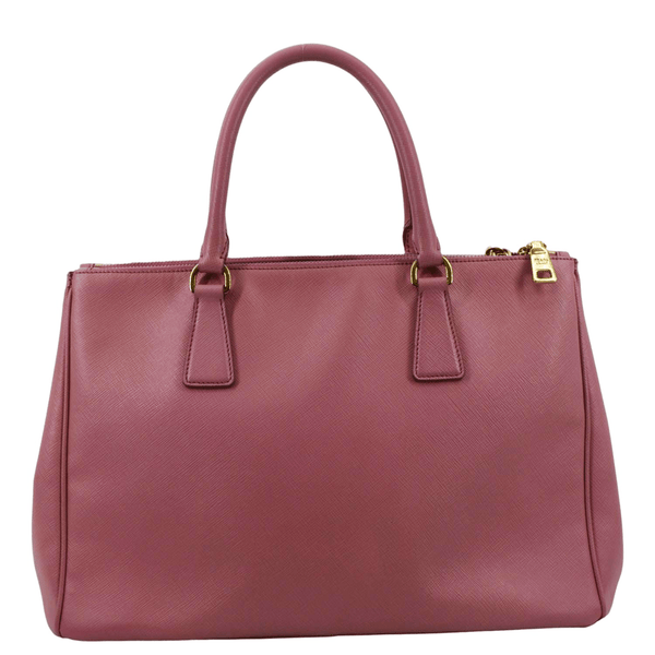 PRADA Galleria Double-Zip Medium Saffiano Leather Tote Bag Pink