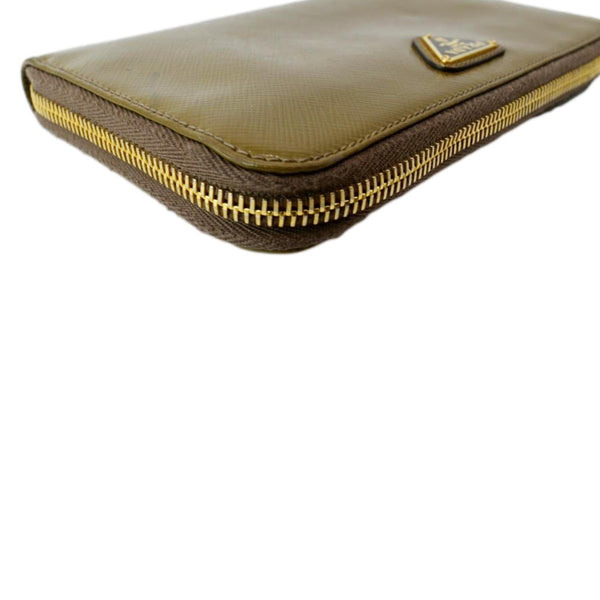 PRADA Saffiano Zip-Around Wallet Brown
