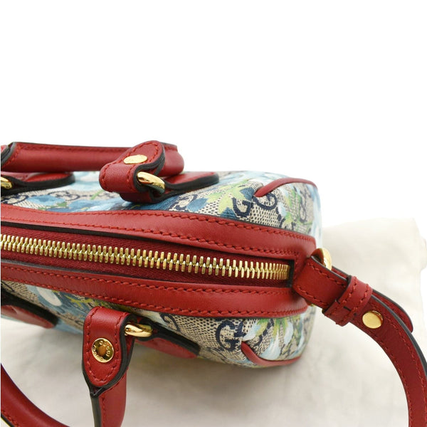 GUCCI Mini Blooms GG Supreme Canvas Top Handle Crossbody Bag Red 546312