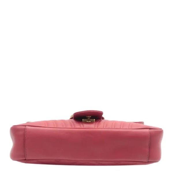 GUCCI GG Marmont Medium Matelasse Shoulder Bag Red 443496