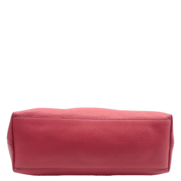 GUCCI Soho Pebbled Leather Chain Shoulder Bag Red 308982