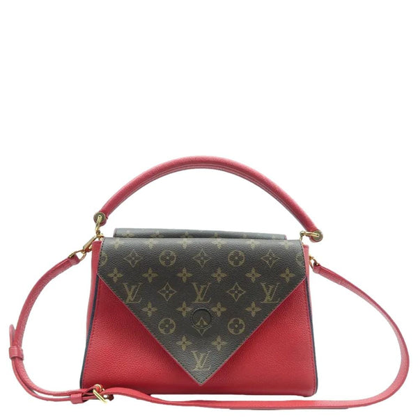 LOUIS VUITTON Double V Grained Calfskin Leather Bag with back view