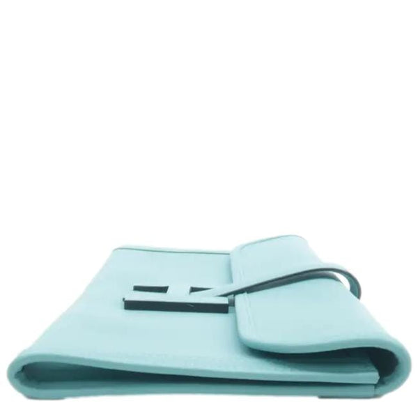 HERMES Jige Elan 29 Calfskin Leather Clutch Wallet Light Blue