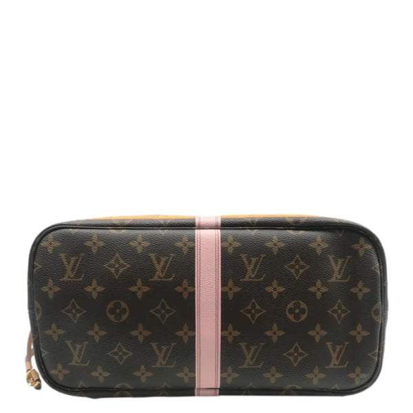 LOUIS VUITTON Neverfull MM Monogram Canvas Tote Bag Brown