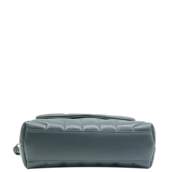 YVES SAINT LAURENT Loulou Toy Leather Crossbody Bag Grey