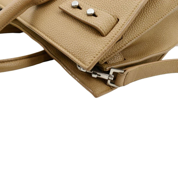 YVES SAINT LAURENT Women Sac de Jour Leather Shoulder Bag Dark Beige