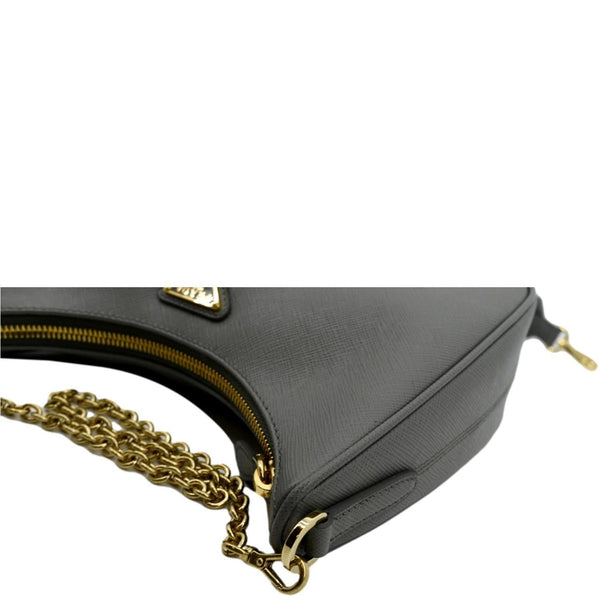 PRADA Re-Edition 2005 Saffiano Leather Shoulder Bag Gray