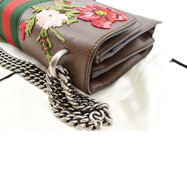 GUCCI Dionysus Medium Floral Embroidered Leather Shoulder Bag Dark Brown 403348