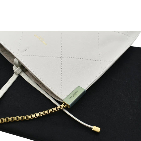 YVES SAINT LAURENT Suzanne Chain Leather Shoulder Bag White