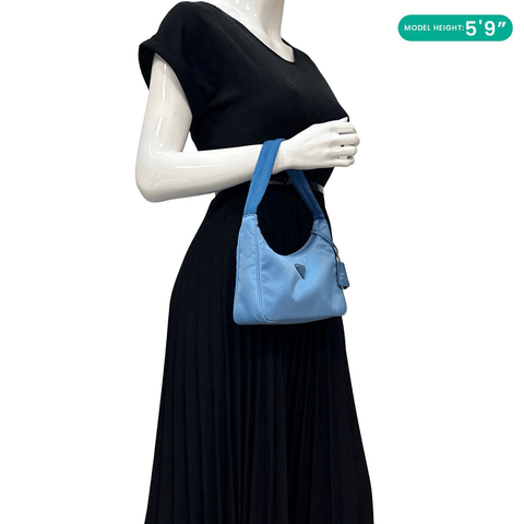 PRADA Re-Edition 2000 Nylon Hobo Bag Blue
