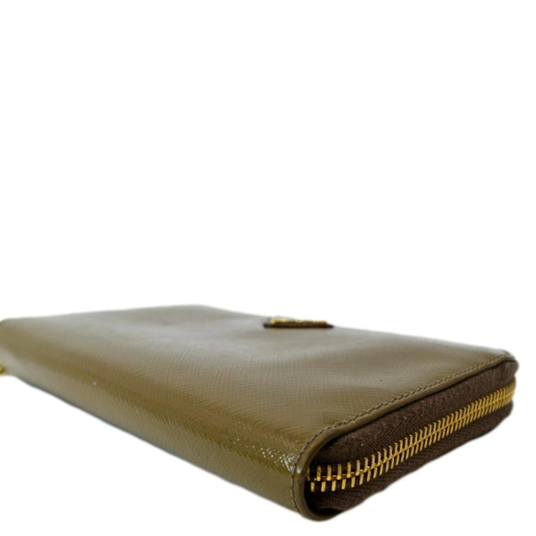 PRADA Saffiano Zip-Around Wallet Brown