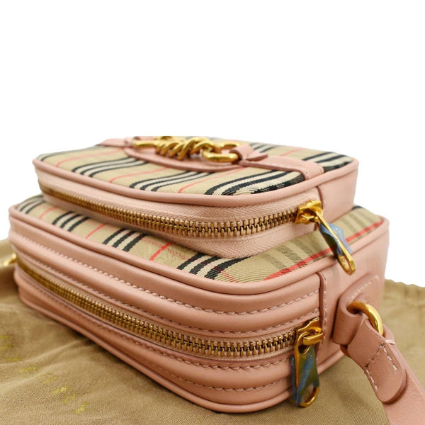BURBERRY 1983 Knight Check Link Crossbody Camera Bag Light Pink
