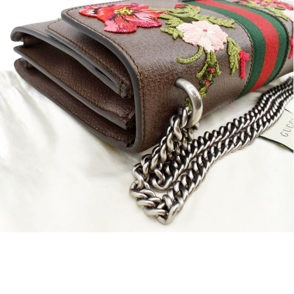 GUCCI Dionysus Medium Floral Embroidered Leather Shoulder Bag Dark Brown 403348