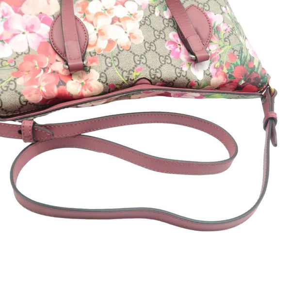 GUCCI Linea A Foldover GG Supreme Monogram Blooms Tote Bag Multicolor Dry Rose 429147