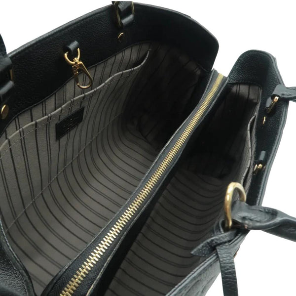 LOUIS VUITTON Montaigne GM Empreinte Leather Shoulder Bag Black