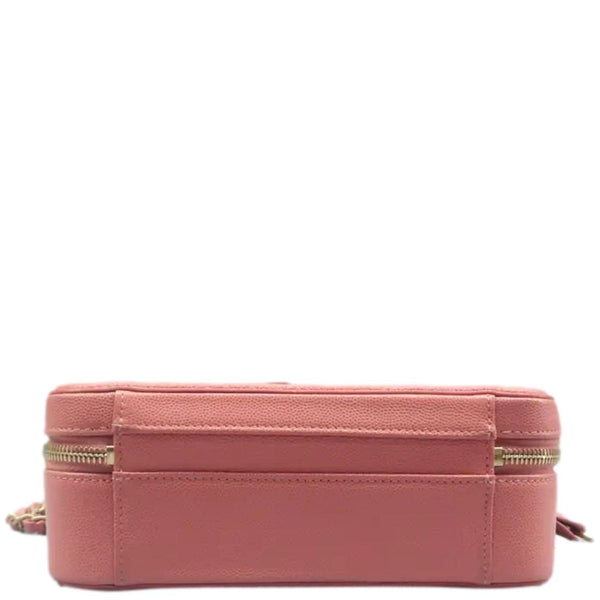 CHANEL Vanity Case Filigree CC Medium Caviar Quilted Shoulder Bag Pink