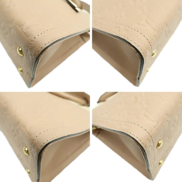 LOUIS VUITTON Sully PM Monogram Empreinte Leather Shoulder Bag Creme