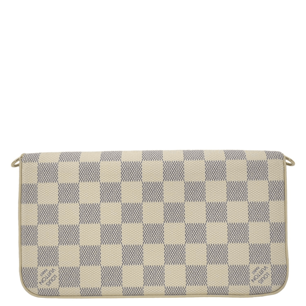 LOUIS VUITTON Felicie Pochette Damier Azur Crossbody Bag White