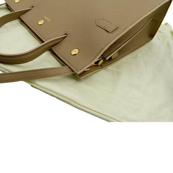 BURBERRY Small Title Leather Tote Bag Beige