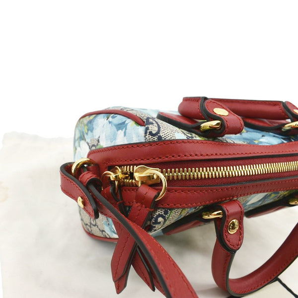 GUCCI Mini Blooms GG Supreme Canvas Top Handle Crossbody Bag Red 546312