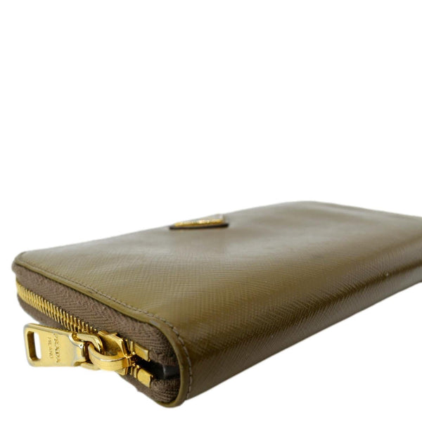PRADA Saffiano Zip-Around Wallet Brown