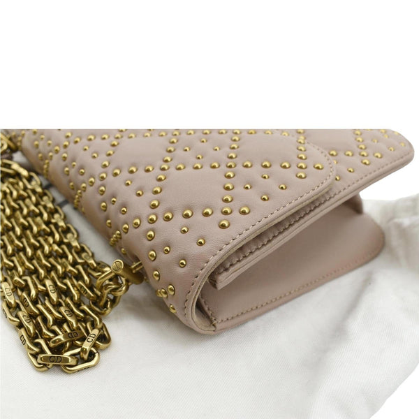 Christian Dior Dioraddict Studded Leather Crossbody Bag Light Pink