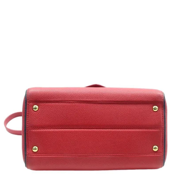 LOUIS VUITTON Double V Grained Calfskin Leather Bag with lower side view