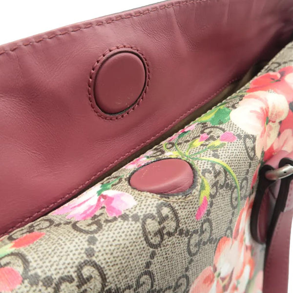 GUCCI Linea A Foldover GG Supreme Monogram Blooms Tote Bag Multicolor Dry Rose 429147