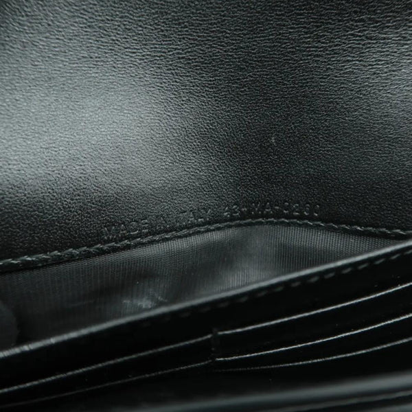 CHRISTIAN DIOR Long Saddle Leather Crossbody Chain Wallet Black