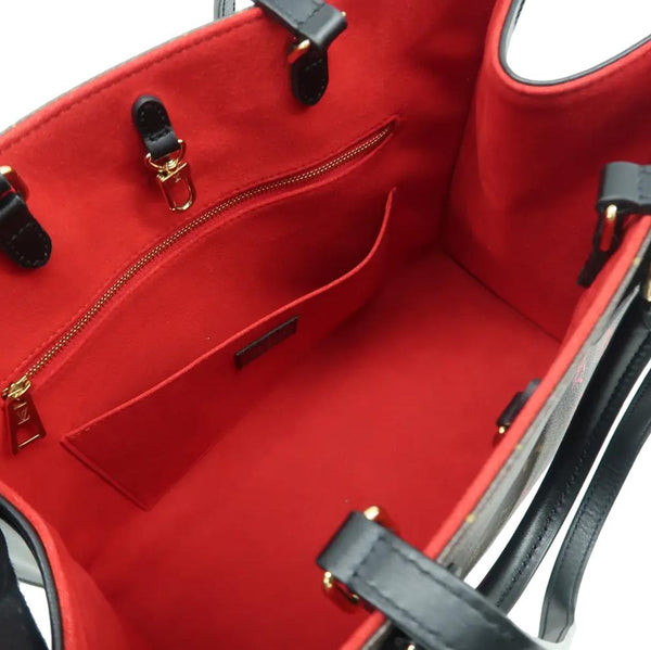 LOUIS VUITTON  Fall In Love Onthego MM Monogram Canvas Tote Shoulder Bag Black