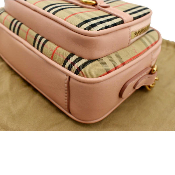 BURBERRY 1983 Knight Check Link Crossbody Camera Bag Light Pink