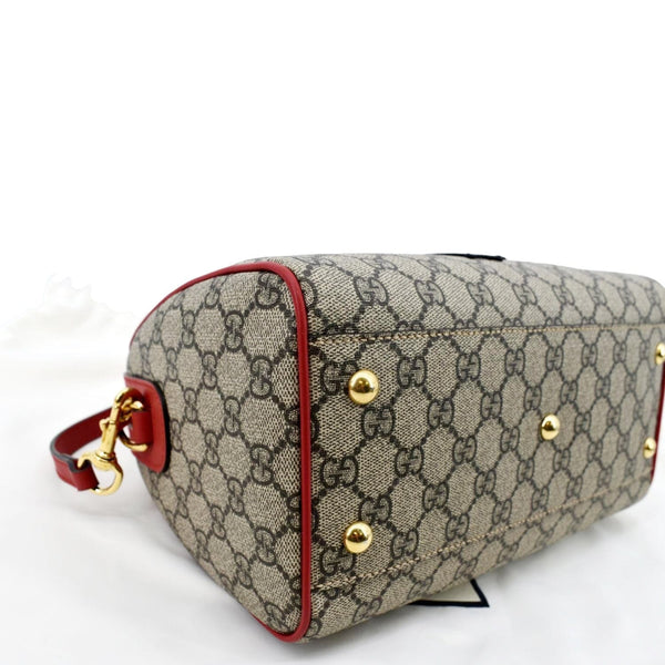 GUCCI Kingsnake Heart Top Handle Leather Boston Bag Beige 409529
