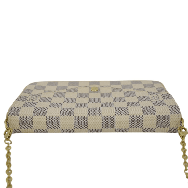 LOUIS VUITTON Felicie Pochette Damier Azur Crossbody Bag White