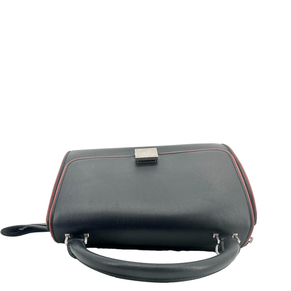 CELINE Trapeze Small 2way Leather Tote Shoulder Bag Blue