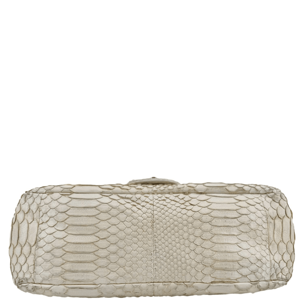 CHANEL Flap Python Leather Crossbody Bag Ivory
