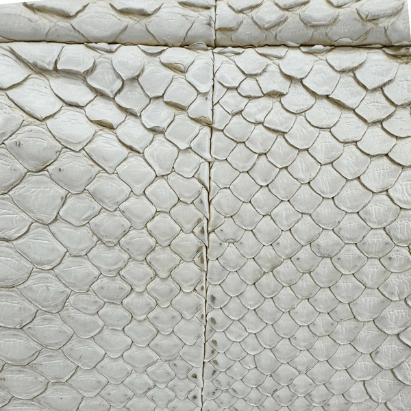CHANEL Flap Python Leather Crossbody Bag Ivory