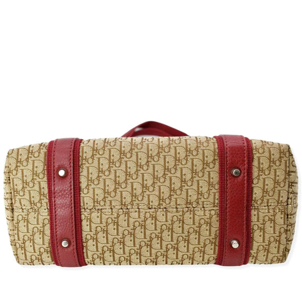 CHRISTIAN DIOR Street Chic Trotter Monogram Canvas Tote Bag Brown