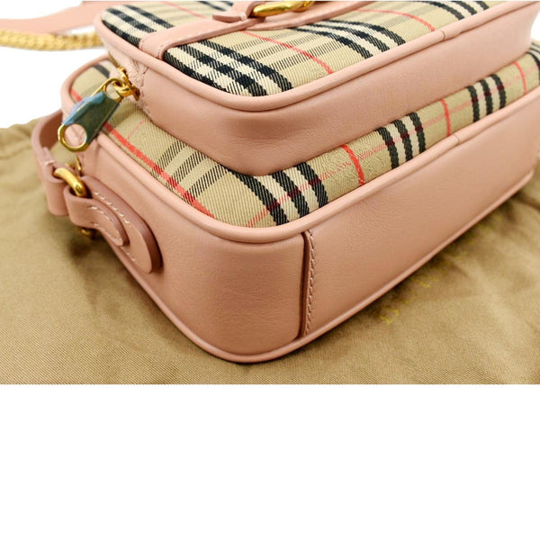 BURBERRY 1983 Knight Check Link Crossbody Camera Bag Light Pink