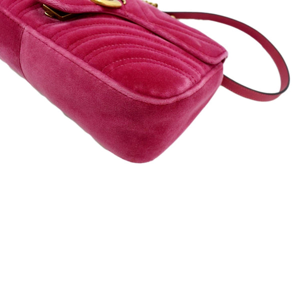 GUCCI GG Marmont Velvet Small Crossbody Bag Pink 443497