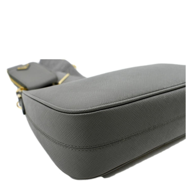 PRADA Re-Edition 2005 Saffiano Leather Shoulder Bag Gray