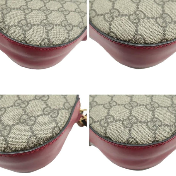 GUCCI Kingsnake Heart Mini GG Supreme Chain Crossbody Bag Red 409535