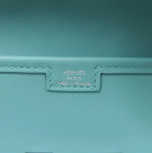 HERMES Jige Elan 29 Calfskin Leather Clutch Wallet Light Blue